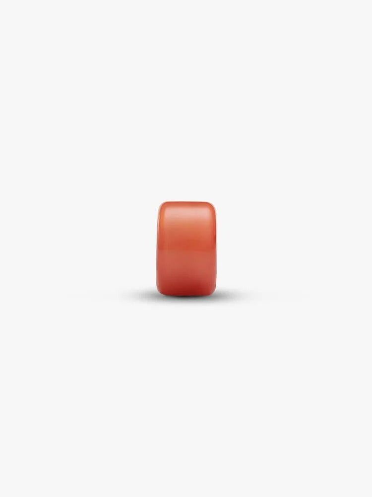 Orange Murano Glass Mini Charm - Sterling Silver