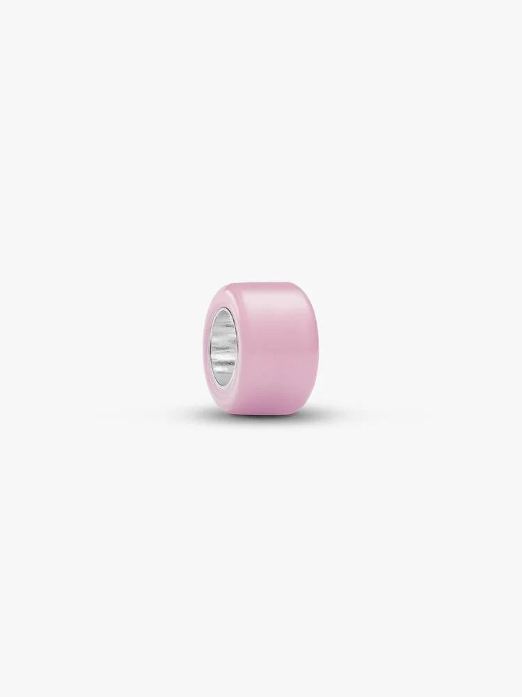 Pink Murano Glass Mini Charm - Sterling Silver