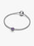 Purple Paw Mini Charm - Sterling Silver