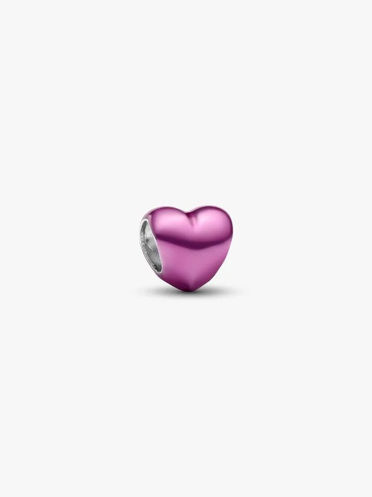 Pink Heart Mini Charm - Sterling Silver