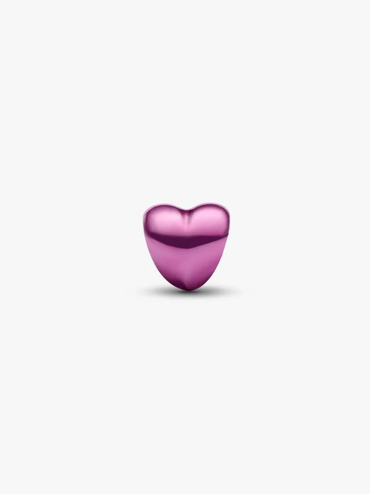 Pink Heart Mini Charm - Sterling Silver
