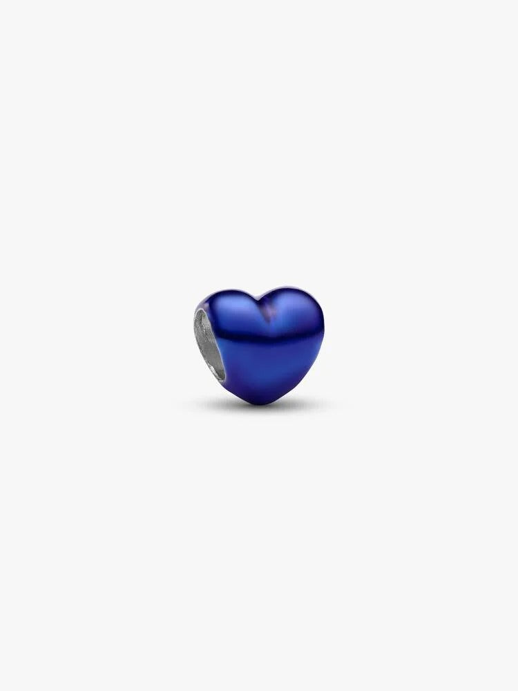 Blue Heart Mini Charm - Sterling Silver