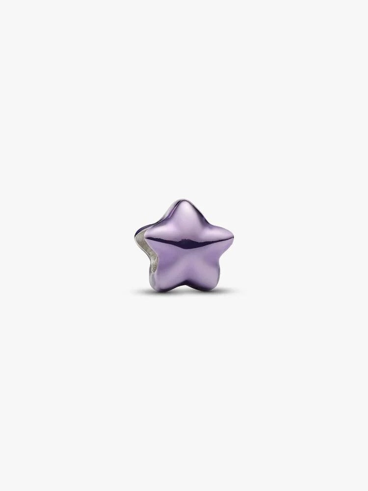 Purple Star Mini Charm - Sterling Silver