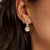 Zirconia Cushion Earrings with pearl - Gold/Silver