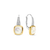 Zirconia Cushion Earrings with pearl - Gold/Silver