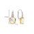 Zirconia Cushion Earrings with pearl - Gold/Silver