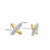 Milano CZ Cross Stud Earrings - Silver/Gold - 7982ZY