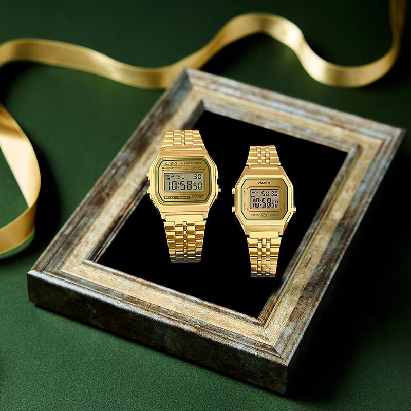 Unisex Vintage Iconic Digital Watch - Gold - LA680WEGV-9AEF
