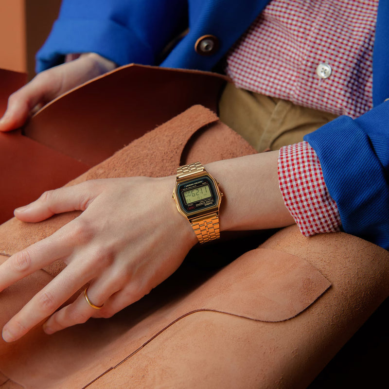 Unisex Vintage Digital Watch - Gold - A159WGEA-1EF