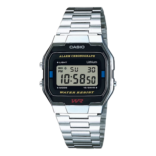 Vintage Iconic Digital Watch - Black/Silver - A163WA-1QES