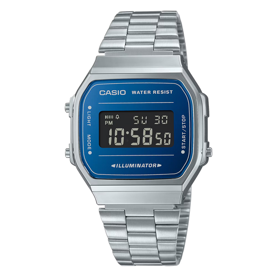 Vintage Iconic Digital Watch - Blue/Silver - A168WEM-2BEF