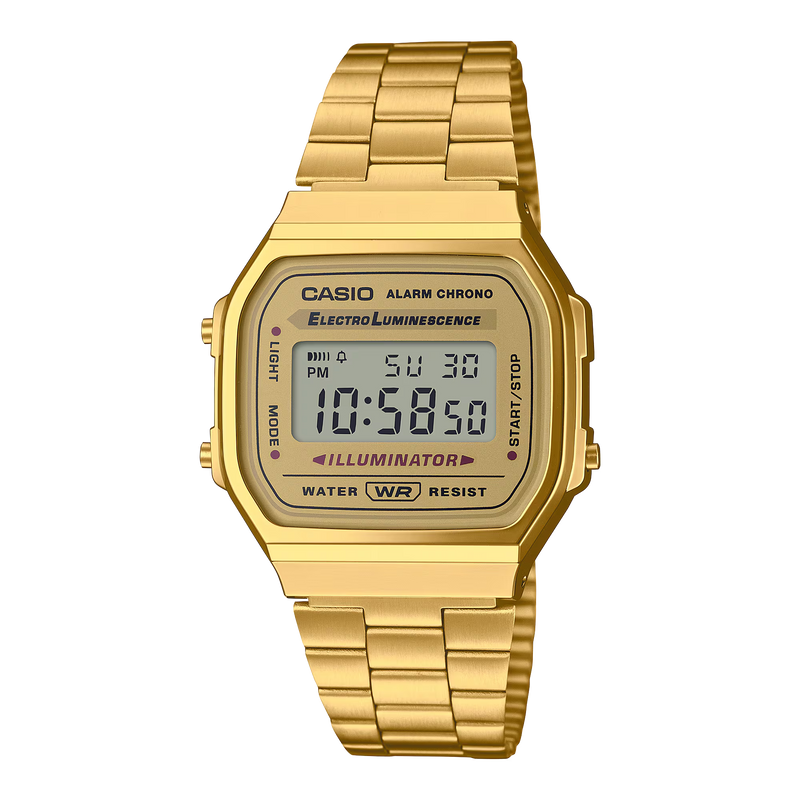 Unisex Vintage Iconic Digital Watch - Gold - A168WG-9EF