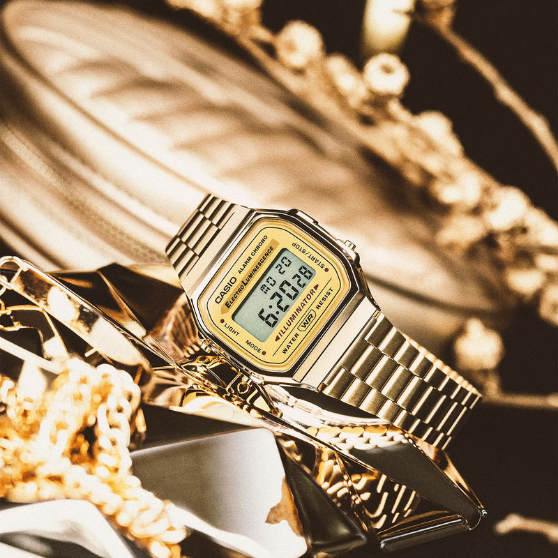 Unisex Vintage Iconic Digital Watch - Gold - A168WG-9EF