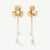 Flower Drop Earrings - Gold - AJE-14