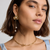 Flower Drop Earrings - Gold - AJE-14