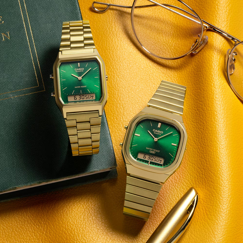 Vintage Watch - Gold/Green - AQ-230GA-3AMQYES