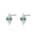 Audrey Stud Earrings With Green Stones - Silver - SPS-92