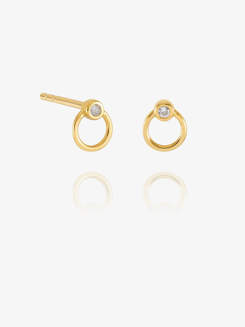 Disco Stud Earrings - Gold - CE03WTGP