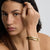 Wave Bangle with Stones - Gold