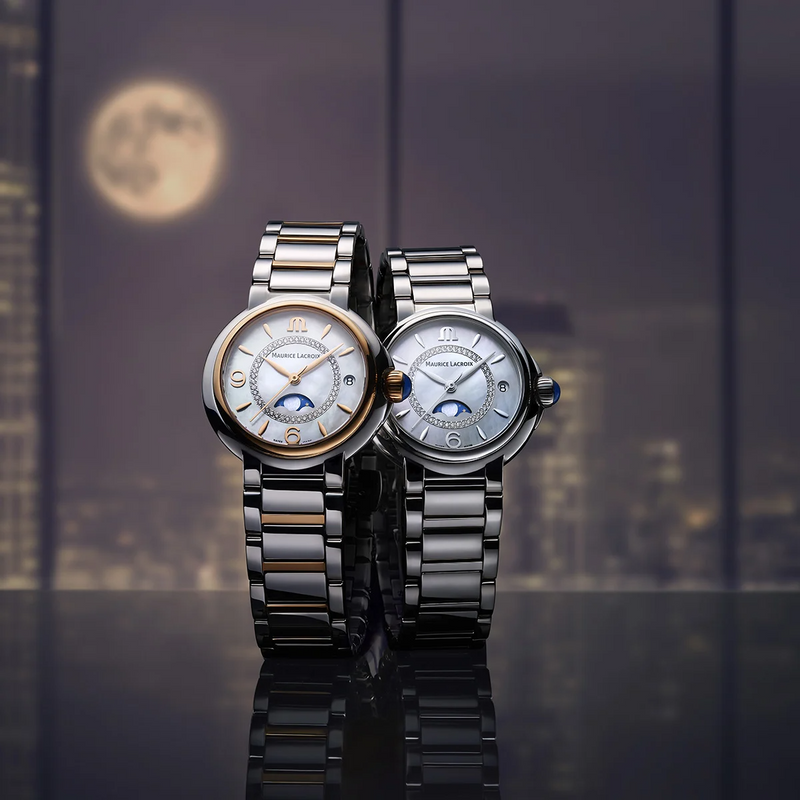 Fiaba Moonphase Ladies Watch, 32mm - Stainless Steel - FA1084-SS002-170-1