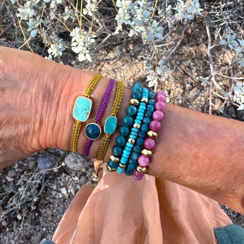 Apatite Beaded Magnetic Bracelet