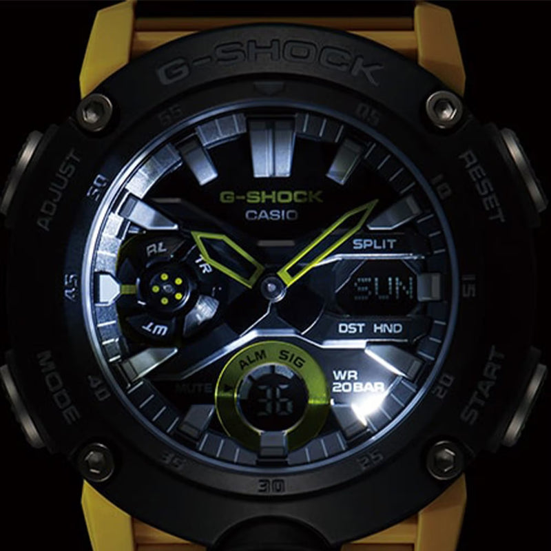 Unisex G-Shock Digital Watch - Black/Yellow - GA-2000-1A9ER