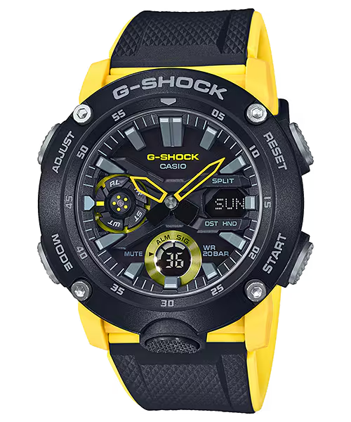 Unisex G-Shock Digital Watch - Black/Yellow - GA-2000-1A9ER
