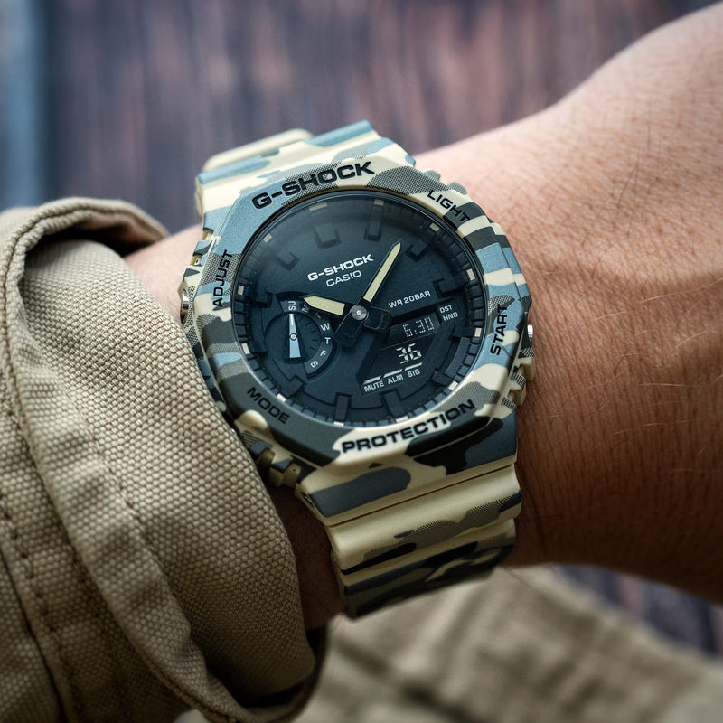 Unisex G-Shock Analogue Digital Watch - Camo/Black - GA-2100CM-5AER
