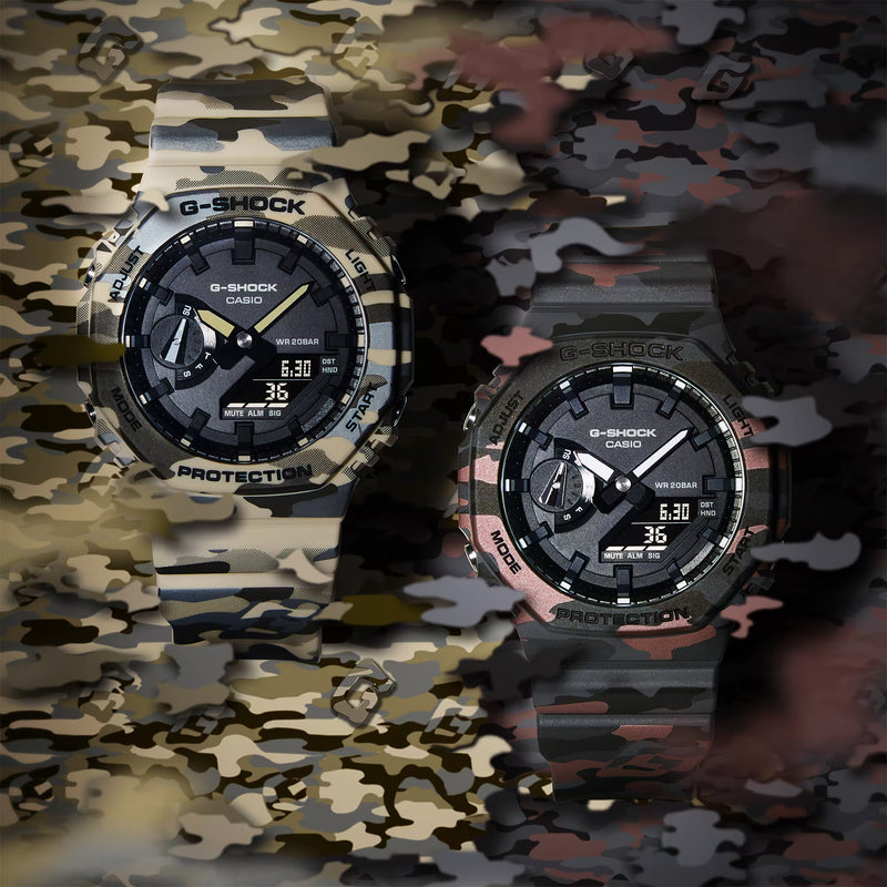 Unisex G-Shock Analogue Digital Watch - Camo/Black - GA-2100CM-5AER