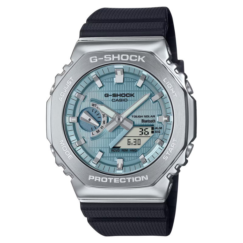 Unisex G-Shock G-Steel Watch - Black/Sky Blue - GBM-2100A-1A2ER