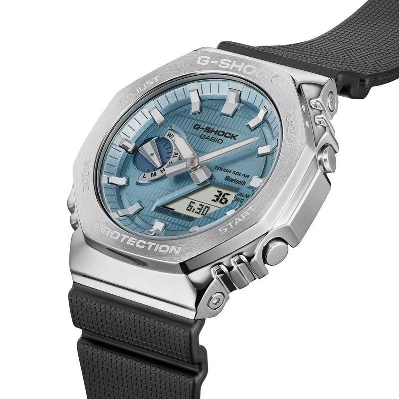 Unisex G-Shock G-Steel Watch - Black/Sky Blue - GBM-2100A-1A2ER