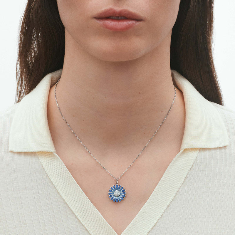 Daisy Pendant - Silver/Blue - 20001545