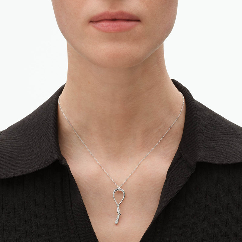 Mercy Swirl Diamond Pendant - Silver - 20002003