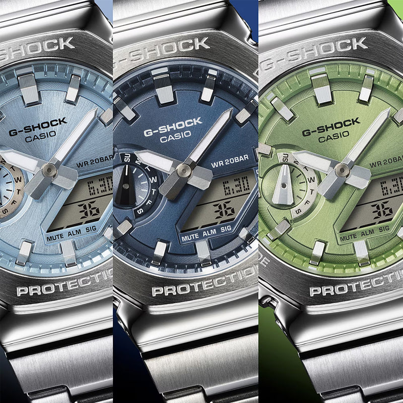 Unisex G-Shock G-Steel Watch - Silver/Light Blue - GM-2110D-2AER