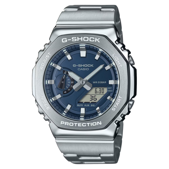 G-Shock G-Steel Watch - Silver/Dark Blue - GM-2110D-2BER