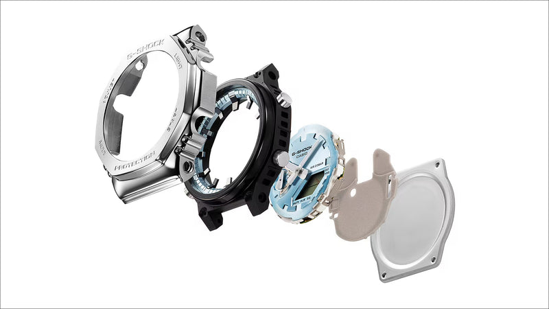Unisex G-Shock G-Steel Watch - Silver/Dark Blue - GM-2110D-2BER