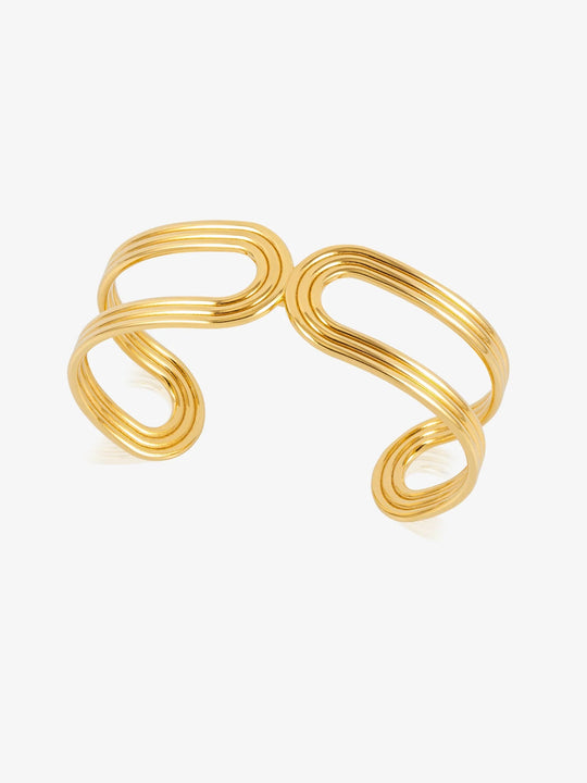 Into the Groove Statement Bangle - Gold - GRB01GP