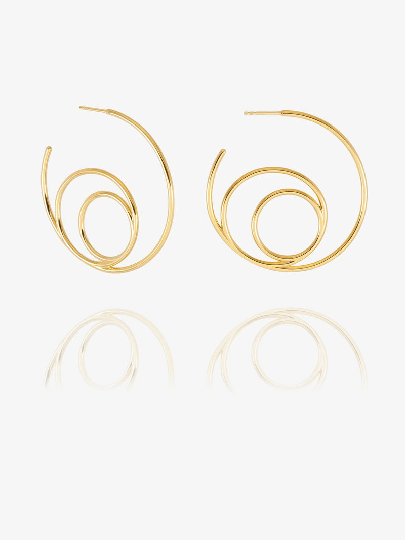 Statement Swirl Hoop Earrings - Gold - GRE01GP