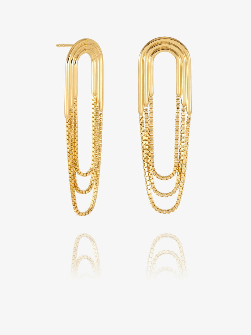 Into The Groove Drape Earrings - Gold - GRE07GP