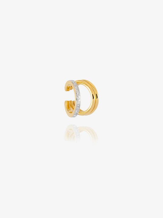 Into The Groove White Sapphire Ear Cuff - Gold - GRE14GP