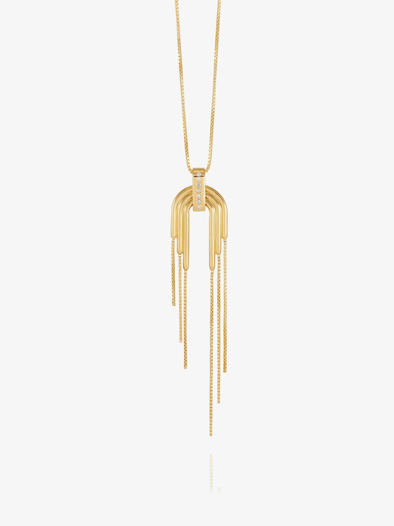 Into the Groove Tassel Necklace - Gold - GRN05GP