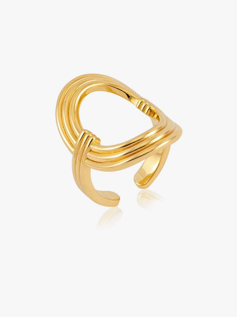 Into the Groove Adjustable Size Ring - Gold - GRR02GP