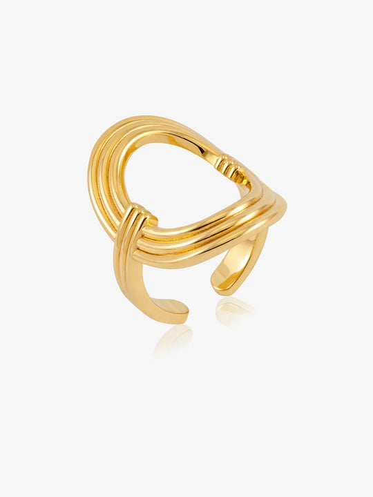 Into the Groove Adjustable Size Ring - Gold - GRR02GP