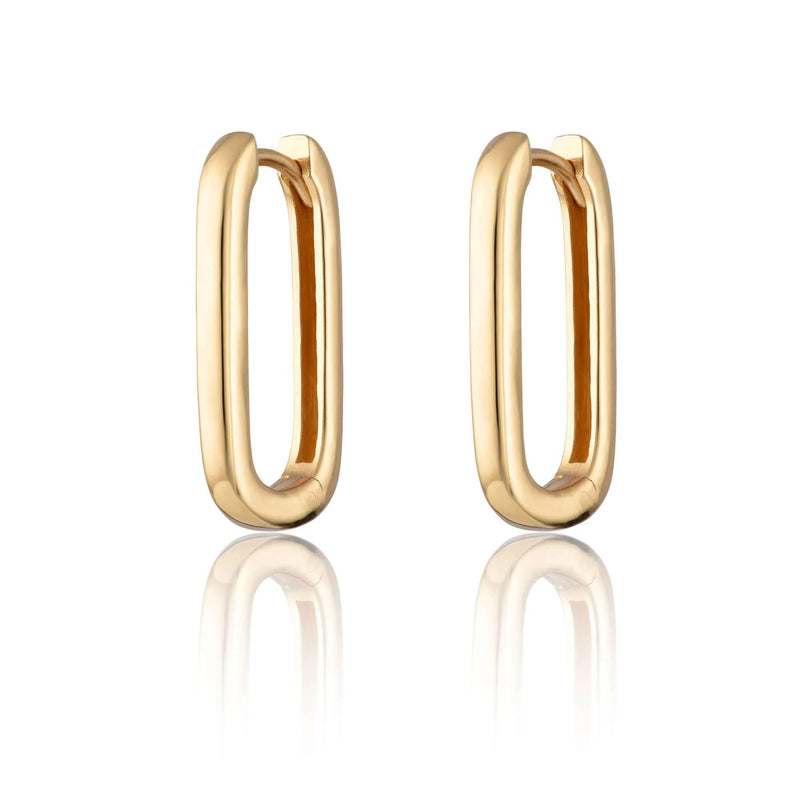 Oval Hoop Earrings - Gold - SPG-207