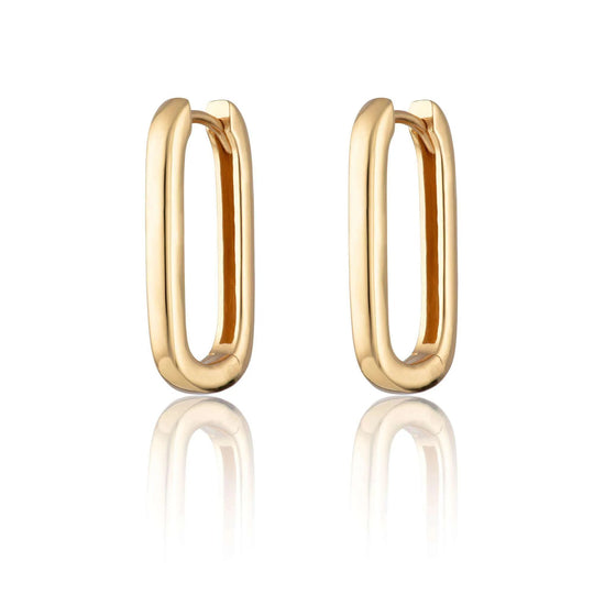 Oval Hoop Earrings - Gold - SPG-207
