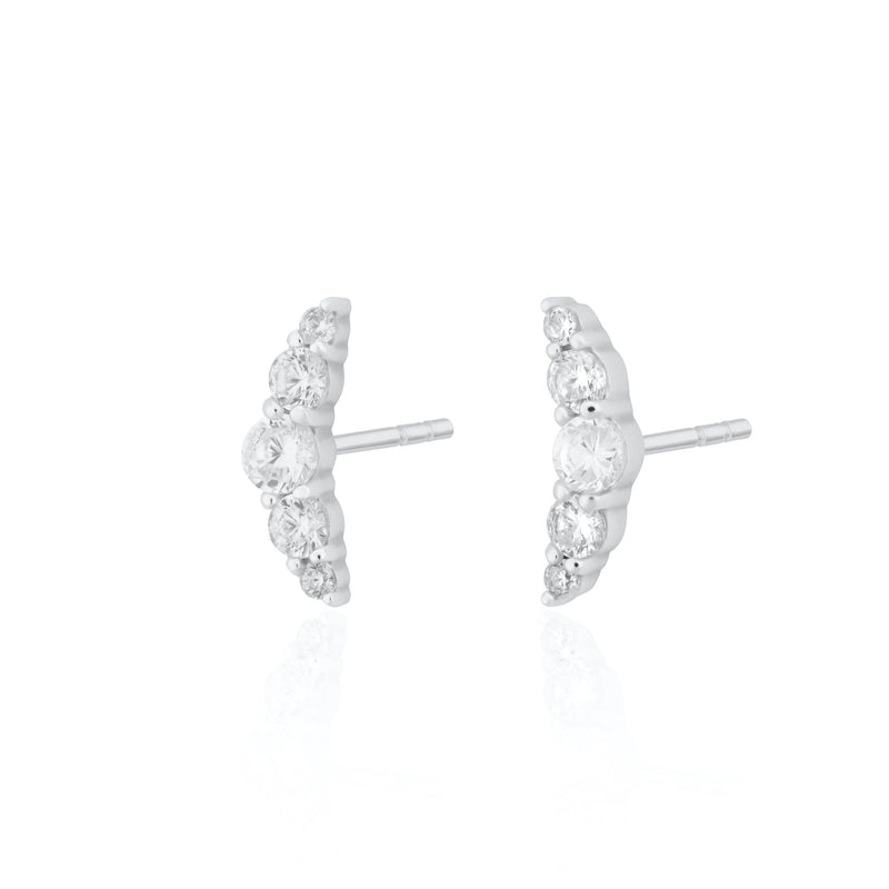 Hannah Martin Sparkling Helix Stud Earrings - Silver - SPS-415