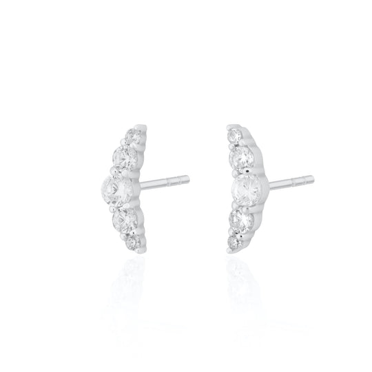 Hannah Martin Sparkling Helix Stud Earrings - Silver - SPS-415