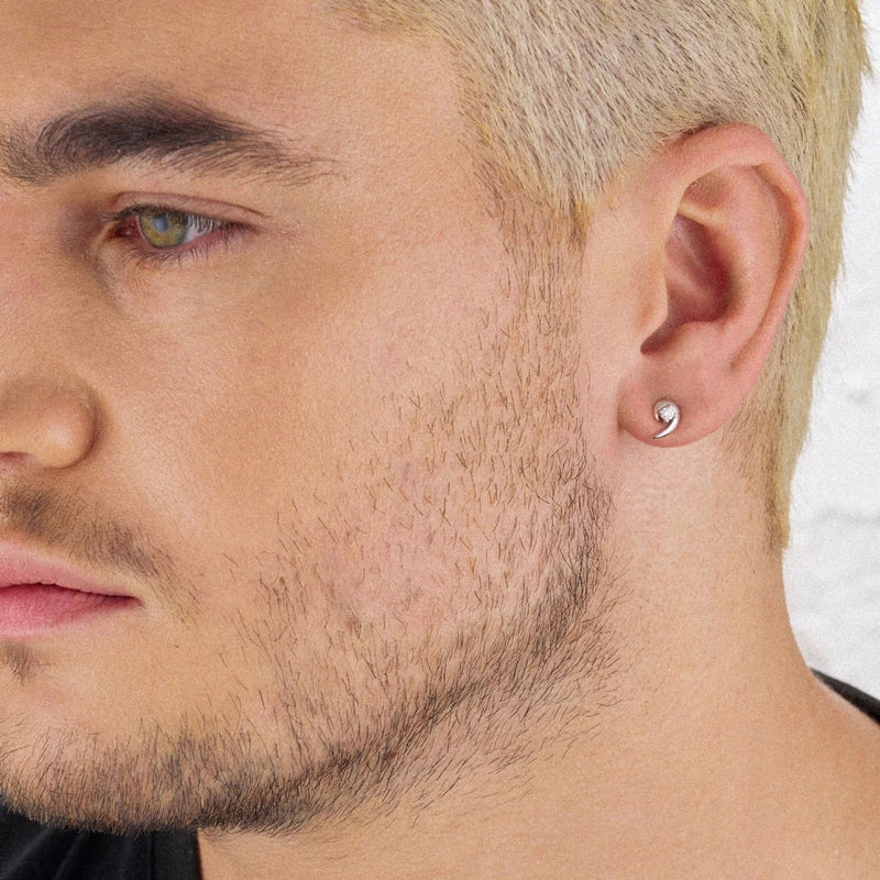 Talon Diamond Stud Earrings - Silver - HT044.SSWHEOS