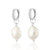 Hannah Martin Sparkle Huggie Baroque Pearl Earrings - Silver - SPS-48-295