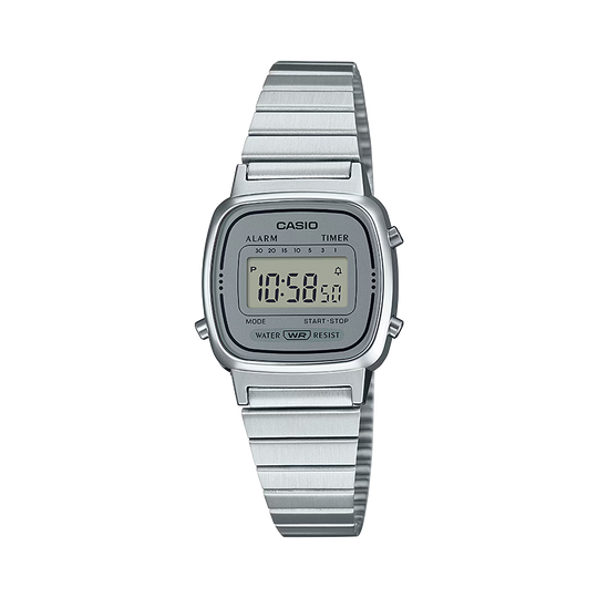 Vintage Mini Digital Watch - Silver - LA670WEA-7EF
